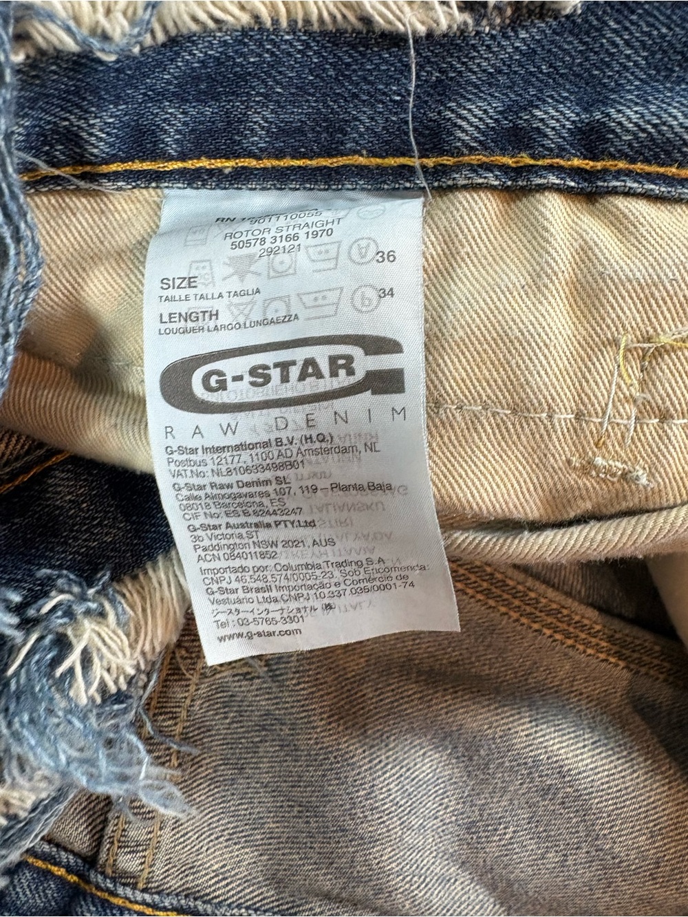 G-Star RAW Distressed Denim Cutoff Shorts Men’s 36 Medium Wash - Picture 4 of 7